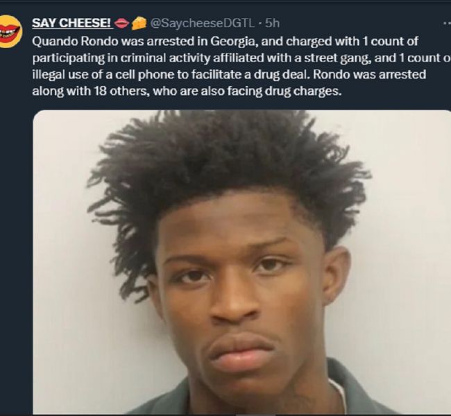 Quando Rondo is arrested on drug charges. (Source: Twitter)