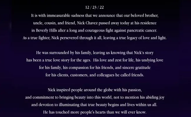 Nick Chavez died, leaving a true legacy and light. (Image Source: Twitter)