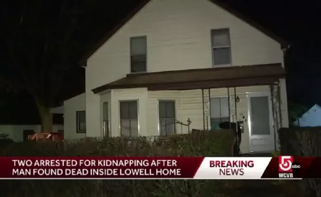 Michael Burke And Samantha Perry from Massachusetts are accused of restraining and holding a man against his will after he was found dead inside their Lowell home(Source: Wcvb)