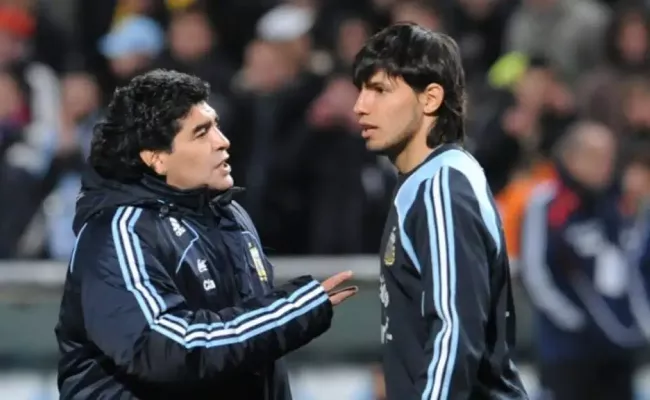 Diego Maradona and Sergio Aguero were seen together in a field. (Image Source: Football Espana)