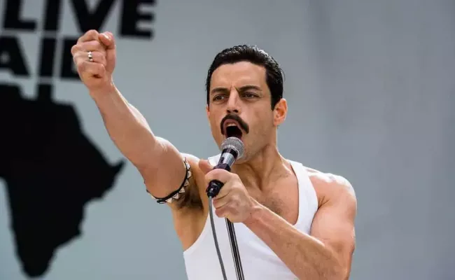 Rami Malek as Freddie Mercury, in “Bohemian Rhapsody.”  (Source: People)