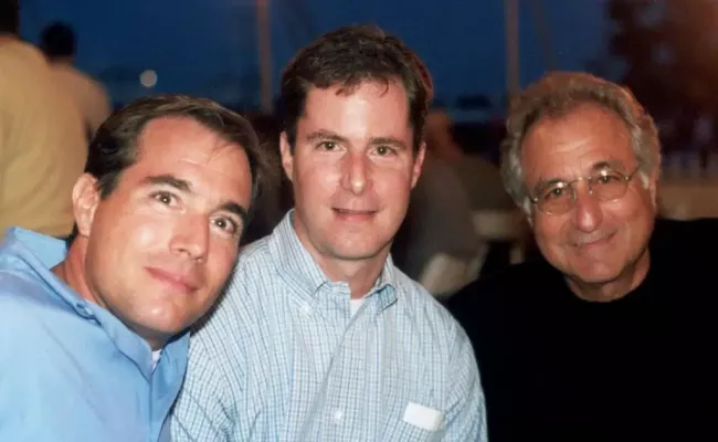 Bernie Madoff with his sons, Mark and Andrew Madoff, in 2001.
