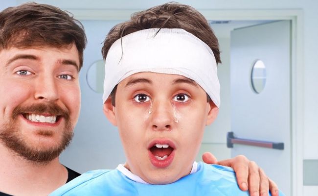 Mr Beast with an eye surgeon. (Source: Today)