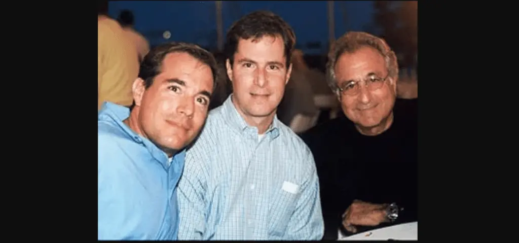Bernie Madoff with his sons, Mark and Andrew
