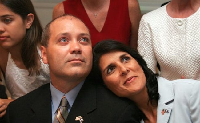 Nikki Haley and her husband Michael Haley were photographed together in a single frame. ( Source: Business Insider )